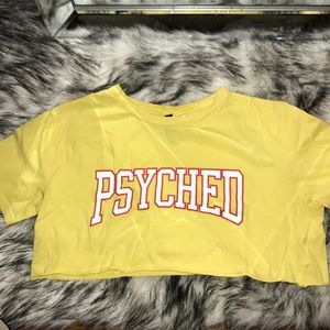 Crop top with print "psyched"